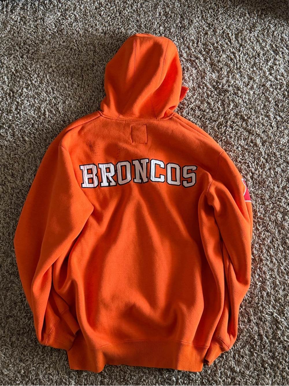 Kids Orange Broncos Hoodie Jacket